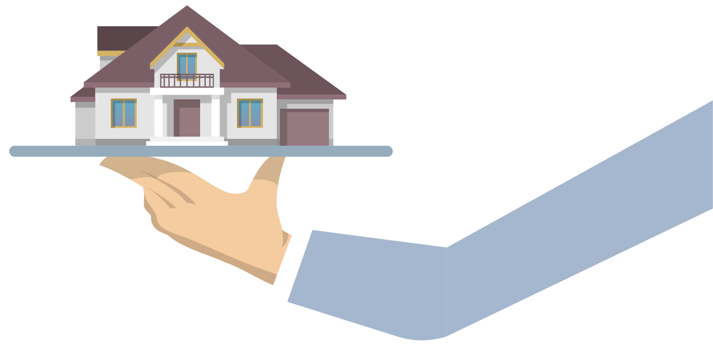 mano con casa